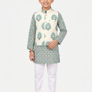 Boys Pure Cotton Kurta Pajama Waistcoat 3-Pieces Set. Boys Ethnic Wear Boys Pure Cotton Kurta Pajama Waistcoat  Set-Ethnic Wear.